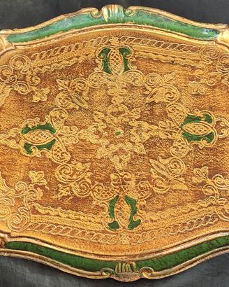 Vassoio decorativo vintage legno laccato - Barocco