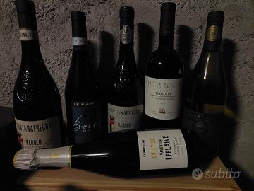 6 x btl vini selez. 4 Barolo, Champagne, PominoRSV