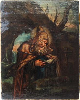 Antico dipinto San Antonio Abate fine XVIII secolo