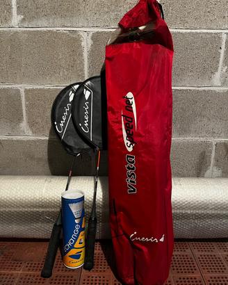 volano badminton rete racchette piume