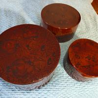 Set tre scatole portagioie cucito svuotatasche