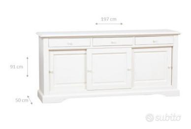 Credenza Country in legno massello di tiglio 