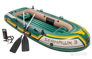 Canotto (da riparare) Intex Seahawk 3 con Remi