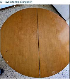 Tavolo tondo allungabile in legno
