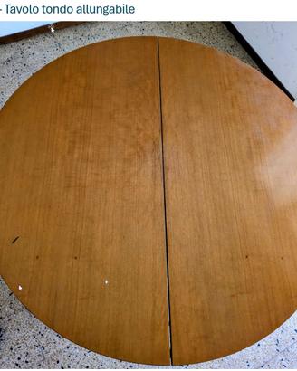 Tavolo tondo allungabile in legno