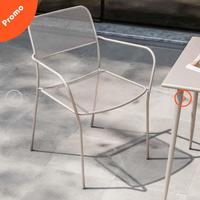 Sedia Faber impilabile in acciaio color Tortora