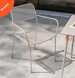 Sedia Faber impilabile in acciaio color Tortora