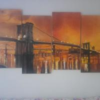 Quadro di 4 pannelli in legno dipinto a mano