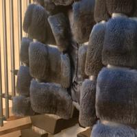 Giacca pelliccia cincilla blu