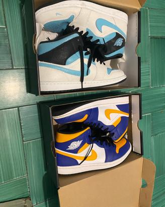 Jordan 1 lakers, jordan 1 blue sky , jordan spizik