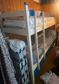 Letto a castello in legno - 3 letti