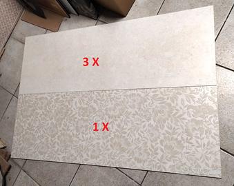 4 piastrelle 40x120 Ragno travertino wall cross