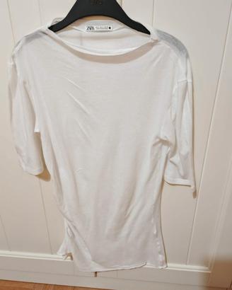 zara bluse bianca/ maglia maniche3/4/ maglia donna