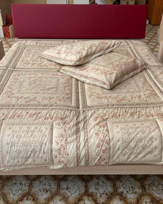 LETTO MATRIMONIALE TESTATA PELLE ROSSA