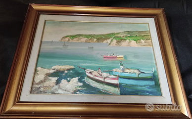 Quadro olio su tela marina Antonio D'ambrosio