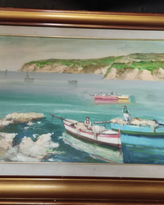 Quadro olio su tela marina Antonio D'ambrosio