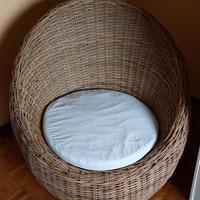 Poltrona di Design in Rattan Intrecciato