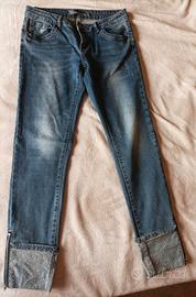 Jeans Farfallina Gold con Strass e Zip - Taglia XL