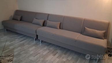 2 divani letto contenitore nuovi in tessuto uguali