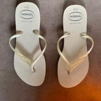 Havaianas slim n. 37/38  bianche con brillantini