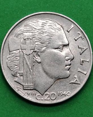 20 centesimi di Lira 1940 magnetica 