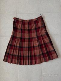 Gonna vintage a pieghe scozzese / tartan rossa