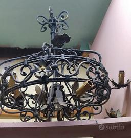 lampadario ferro battuto 