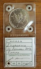 moneta Maple Leaf 2013 oncia platino Canada