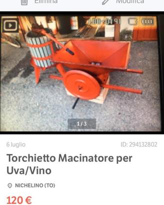 Torchitto e sgrappolatrice 