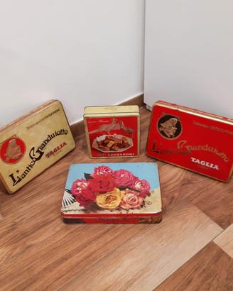 Scatole di latta pubblicitarie vintage