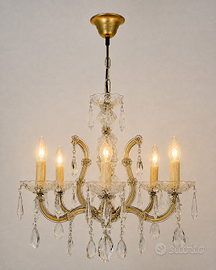 Lampadario in cristallo 6 luci stile classico 55cm