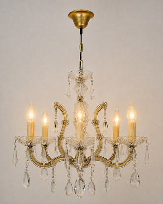 Lampadario in cristallo 6 luci stile classico 55cm