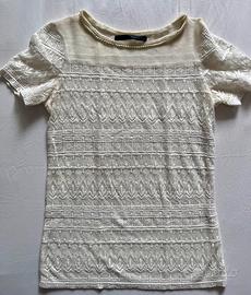 Maglia bianca in tulle Zara BASIC