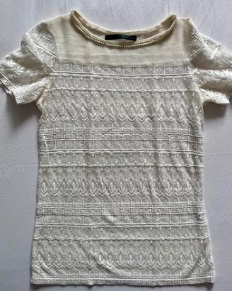 Maglia bianca in tulle Zara BASIC