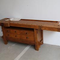 BANCO DA FALEGNAME RESTAURATO CASSETTIERA