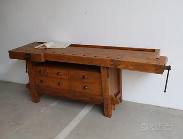 BANCO DA FALEGNAME RESTAURATO CASSETTIERA