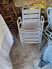  sedie in alluminio 
