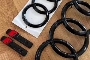 Loghi AUDI neri nero logo lucido emblema anelli