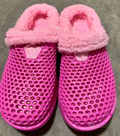 🌸 Zoccoli / Pantofole rosa con pelliccia interna