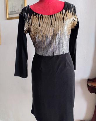 Abito elegante vintage con micro paillettes Tg.M