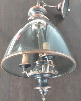 lampadario con rifiniture in argento 