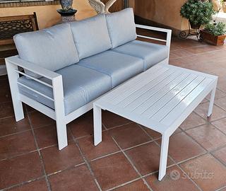 Divano Alluminio 3 Posti Bianco o Nero CUSCINONI 