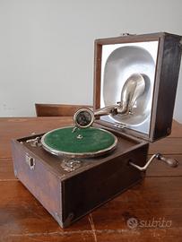 grammofono a valigetta Decca j in cuoio  1923