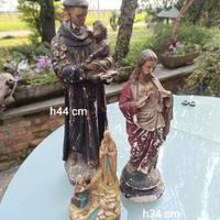 statua San Antonio Cristo madonna di Lourdes gesso