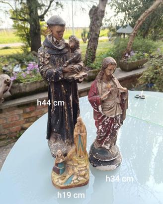 statua San Antonio Cristo madonna di Lourdes gesso