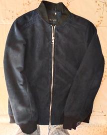 Giubbotto effetto scamosciato Blu 