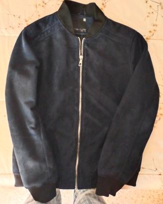 Giubbotto effetto scamosciato Blu 