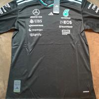 MAGLIA NERA MERCEDES 2025 FORMULA 1 ADIDAS NEW F1