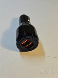 Caricatore auto USB doppia porta Quick Charge 3.0