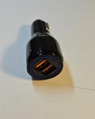 Caricatore auto USB doppia porta Quick Charge 3.0